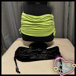 2 Pack Black & Neon Green Mini Skirts Size M/L